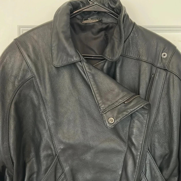 Fidelity Leather Bomber Jacket size 11/12 black - Picture 2 of 12